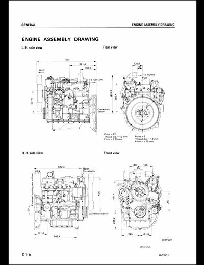 Komatsu WA40-1 Wheel Loader Service Repair Shop Manual