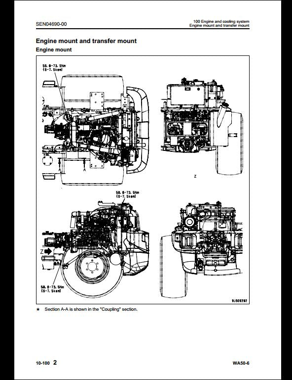 Komatsu WA50-6 Wheel Loader Service Repair Shop Manual