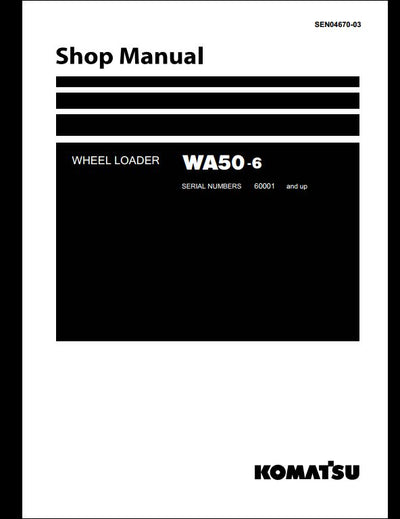 Komatsu WA50-6 Wheel Loader Service Repair Shop Manual