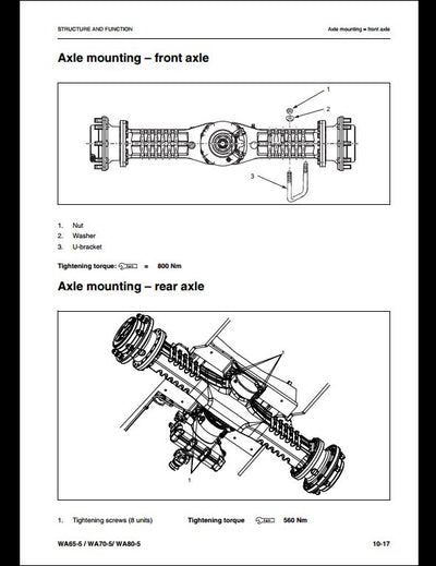 Komatsu WA65-5 WA70-5 WA80-5 Wheel Loader Service Repair Shop Manual