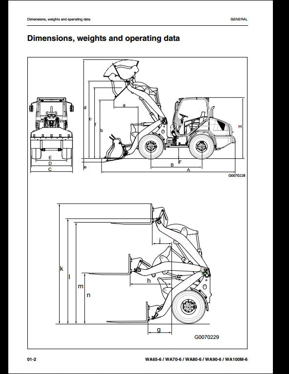 Komatsu WA65-6 WA70-6 WA80-6 WA90-6 WA100M-6 Wheel Loader Service Repair Shop Manual