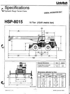 Link Belt HSP-8015 Crane full complete Service Manual