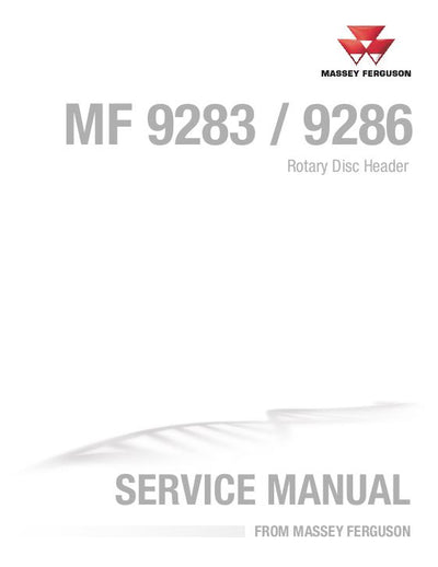 MASSEY FERGUSON 9283 9286 ROTARY DISC HEADER SERVICE MANUAL