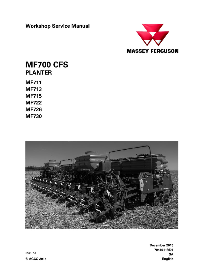 MASSEY FERGUSON MF700CFS MF711 MF713 MF715 MF722 MF726 MF730 WORKSHOP SERVICE MANUAL
