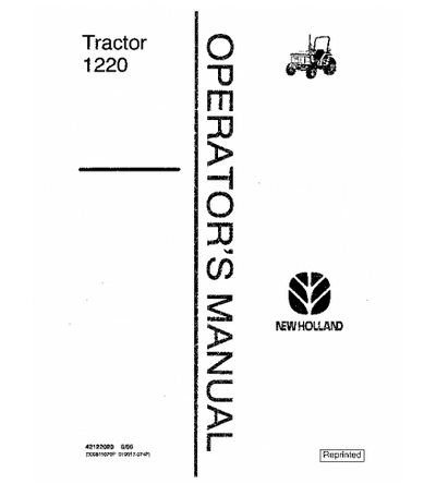 NEW HOLLAND 1220 TRACTOR WITH POWER STEERING OPERATOR'S MANUAL