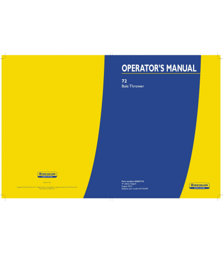 NEW HOLLAND 72 BALE THROWER OPERATOR'S MANUAL PDF