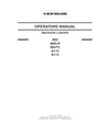 NEW HOLLAND B95, B95LR, B95TC, B110, B115 BACKHOE LOADER OPERATOR'S MANUAL