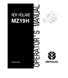 NEW HOLLAND MZ19H MOWER OPERATOR'S MANUAL