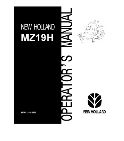 NEW HOLLAND MZ19H MOWER OPERATOR'S MANUAL