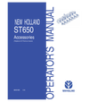 NEW HOLLAND ST650 ACCESSORIES OPERATORS MANUAL