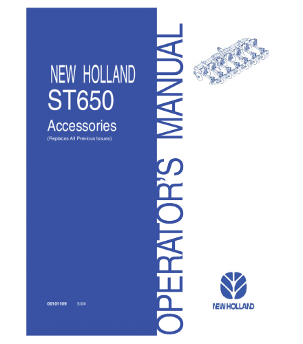 NEW HOLLAND ST650 ACCESSORIES OPERATORS MANUAL