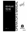 NEW HOLLAND TC18 TRACTOR OPERATOR'S MANUAL