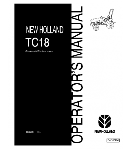 NEW HOLLAND TC18 TRACTOR OPERATOR'S MANUAL