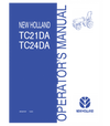 NEW HOLLAND TC21DA, TC24DA TRACTOR OPERATOR'S MANUAL