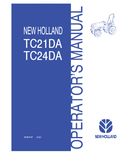 NEW HOLLAND TC21DA, TC24DA TRACTOR OPERATOR'S MANUAL