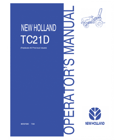 NEW HOLLAND TC21D TRACTOR OPERATOR'S MANUAL