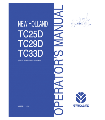 NEW HOLLAND TC25D, TC29D, TC33D TRACTOR OPERATOR'S MANUAL