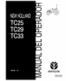 NEW HOLLAND TC25, TC29, TC33 TRACTOR OPERATOR'S MANUAL
