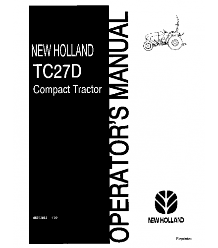 NEW HOLLAND TC27D TRACTOR OPERATOR'S MANUAL