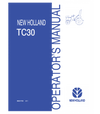 NEW HOLLAND TC30 TRACTOR OPERATOR'S MANUAL