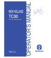 NEW HOLLAND TC30 TRACTOR OPERATOR'S MANUAL