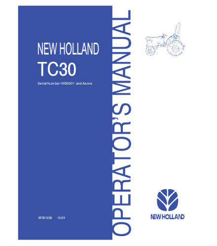 NEW HOLLAND TC30 TRACTOR OPERATOR'S MANUAL