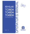 NEW HOLLAND TC35DA, TC40DA, TC45DA TRACTOR OPERATOR'S MANUAL