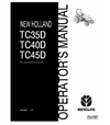 NEW HOLLAND TC35D, TC40D, TC45D TRACTOR OPERATOR'S MANUAL