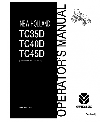 NEW HOLLAND TC35D, TC40D, TC45D TRACTOR OPERATOR'S MANUAL
