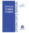 NEW HOLLAND TC48DA, TC55DA TRACTOR OPERATOR'S MANUAL