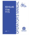 NEW HOLLAND TT55, TT75 TRACTOR OPERATOR'S MANUAL