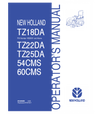 NEW HOLLAND TZ18DA, TZ22DA, TZ25DA TRACTOR OPERATOR'S MANUAL