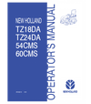 NEW HOLLAND TZ18DA, TZ24DA TRACTOR OPERATOR'S MANUAL