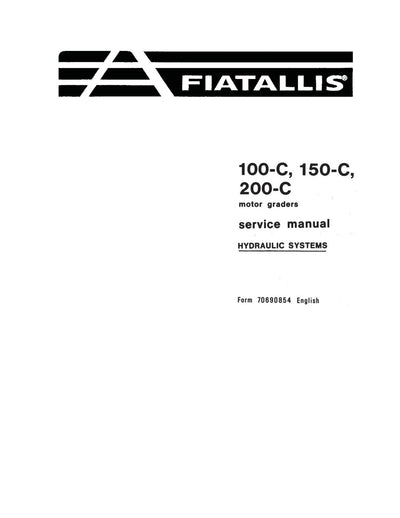 New Holland 100-C 150-C 200-C Motor graders Hydraulic Systems Service Repair Manual 70690854