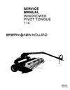 New Holland 114 Windrower Pivot Tongue Service Repair Manual 40011410