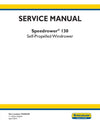 New Holland 130 Self-Propelled Windrower Service Repair Manual 47698328