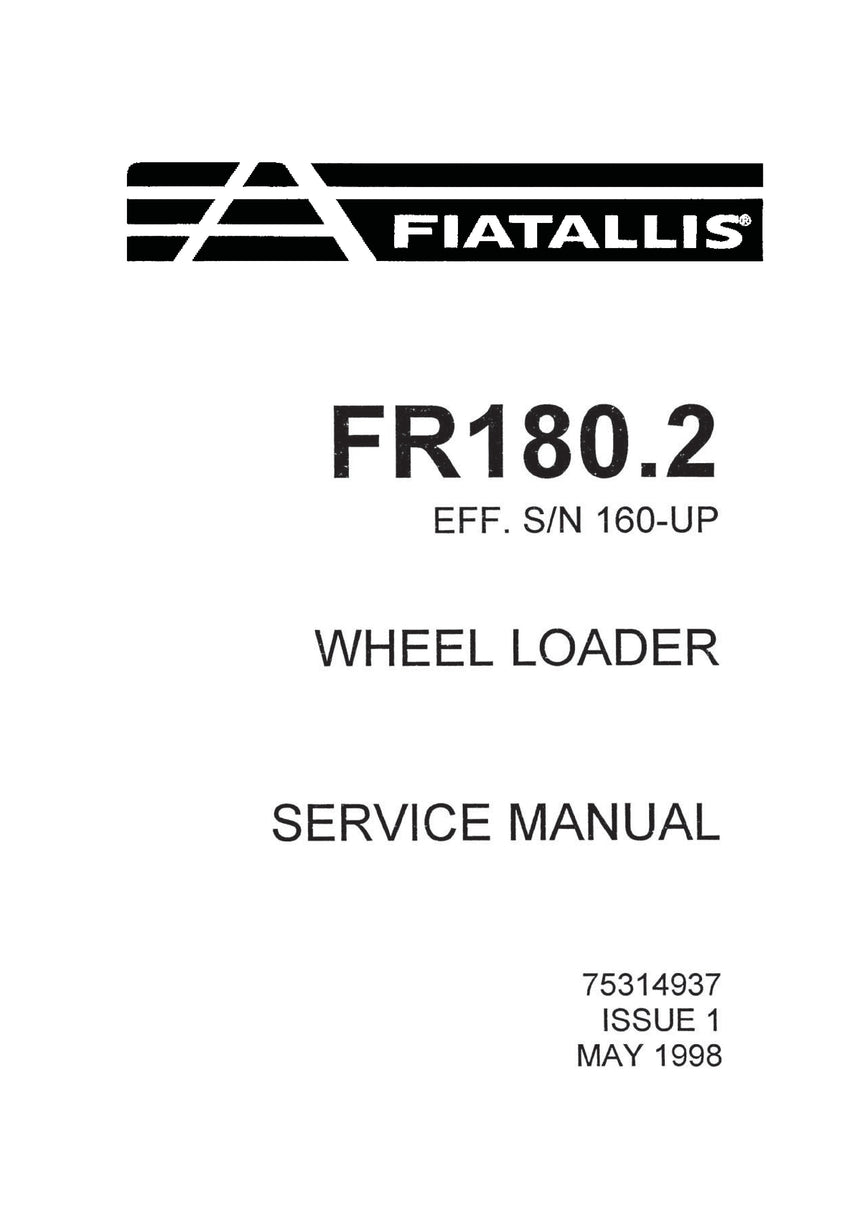New Holland 180.2 Wheel Loader Service Repair Manual 75314937