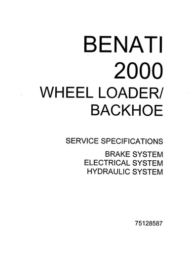 New Holland 2000 Wheel Loader/Backhoe Specifications Manual 75128587 New Holland 2000 Wheel Loader/Backhoe Specifications Manual 75128587