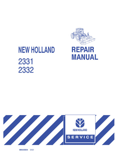 New Holland 2331, 2332 Disc Headers Service Repair Manual 86643834
