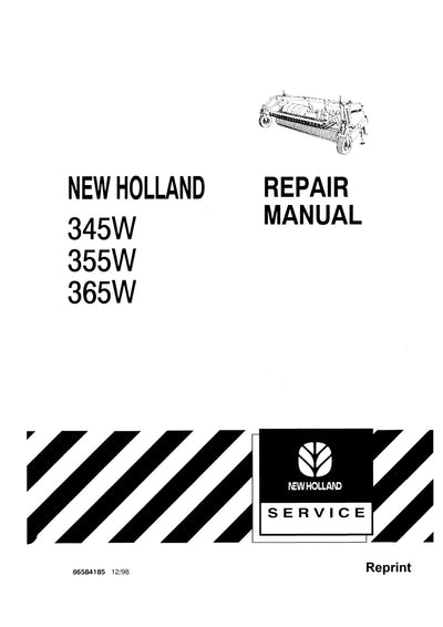 New Holland 345W 355W 365W Forage Head-Windrow Pickup Service Repair Manual 86584185