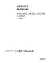 New Holland 4.2032 Perkins Diesel Engine Service Repair Manual 40542000