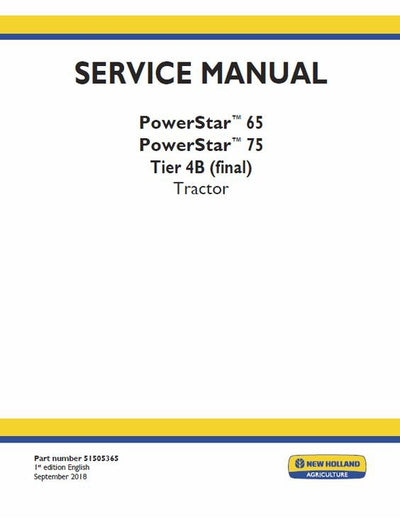 New Holland 65 75 Tier 4B (final) Tractor Service Repair Manual 51505365