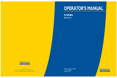New Holland 910GBL Backhoe Operator's Manual 51421049