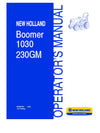 New Holland Boomer 1030 (230GM) Tractor Operator's Manual 87487351 