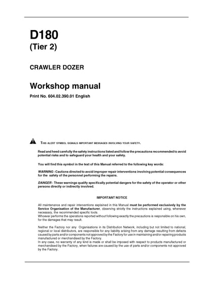 New Holland D180 CRAWLER DOZER Service Repair Manual 6040239001