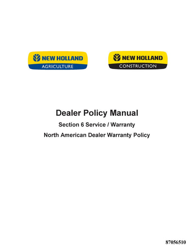 New Holland Dealer Policy Manual DPM 87056510