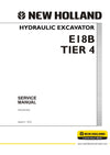New Holland E18B TIER 4 Hydraulic Excavator Service Repair Manual S5PU0019E01