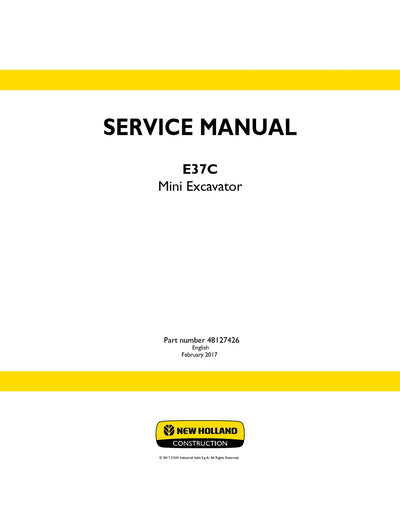 New Holland E37C Mini Excavator Service Repair Manual 48127426