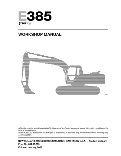 New Holland E385C EVO Crawler Excavator Service Repair Manual 60413679
