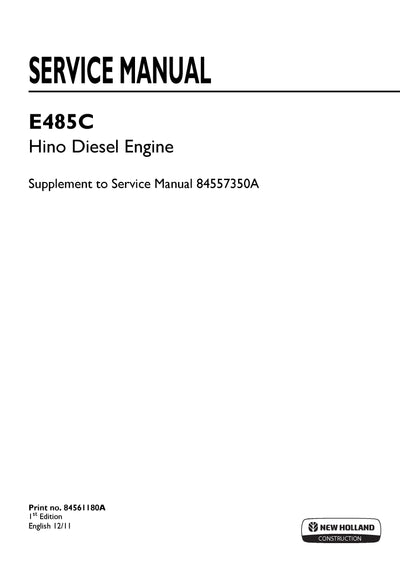New Holland E485C Hino Diesel Engine Service Repair Manual 84561180A_A4